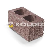 Блок бетонный стеновой Колотая фактура 390х190х188 - Бордовый Колдиз с доставкой от официального дилера завода