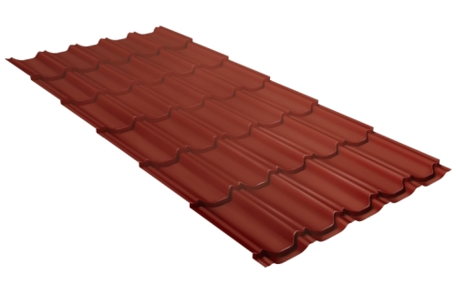 Металлочерепица Квинта плюс (Kvinta plus) 0,5 Satin Matt RAL 8004 терракота по низкой цене