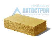 Кирпич бетонный стеновой полнотелый фасадный колотый угловой желтый А-Строй с доставкой от официального дилера завода