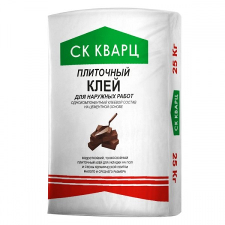 Плиточный клей для наружных работ Кварц по низкой цене