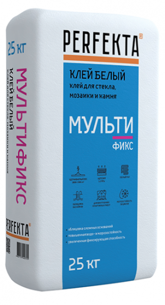 Клей для стекла, мозаики и камня МУЛЬТИфикс Белый Perfekta 25 кг по низкой цене