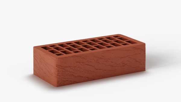 Кирпич пустотелый одинарный лицевой Руст Красный Рязанский КЗ по низкой цене