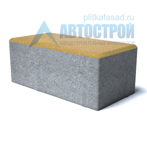 Тротуарная плитка «Брусчатка» с фаской 120х250х80 (12х25х8) желтая Автострой по низкой цене