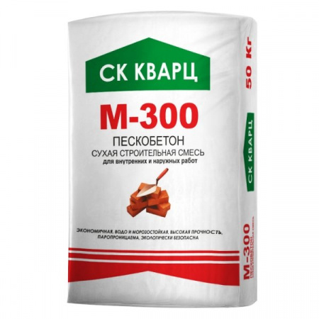 Сухая универсальная смесь М-300 (Пескобетон) 50 кг Кварц по низкой цене