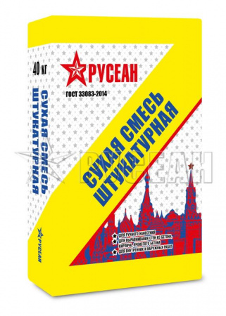 Смесь ШТУКАТУРНАЯ модифицированная, 40 кг Русеан по низкой цене