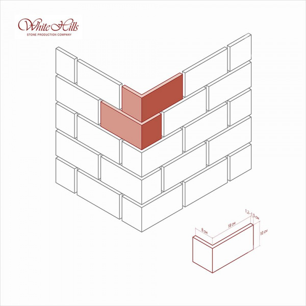 Искусственный декоративный камень Лотиан 444-10 углы White Hills по низкой цене