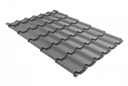 Металлочерепица Классик 0,5 Satin RAL 9006 бело-алюминиевый по низкой цене