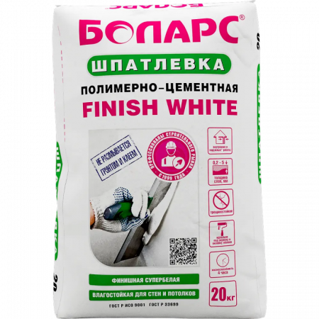 Шпатлевка полимерно-цементная FINISH WHITE 5 кг Боларс по низкой цене