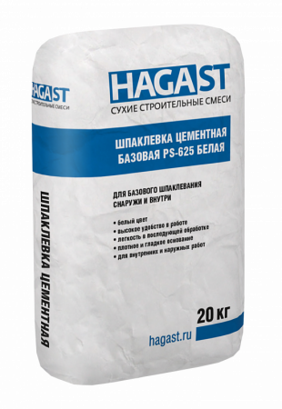 Шпаклевка цементная базовая PS-625 белая HAGA ST по низкой цене