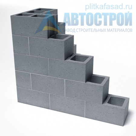 Блок бетонный стеновой 240x190x390 мм двухпустотный Автострой по низкой цене